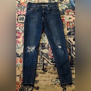 Just Black Women’s High Rise Skinny Distressed Denim Frayed Raw Hem Size 27(6)